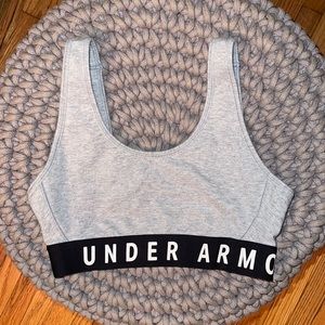 Under armor sports bra. Size small. Light grey with black band.